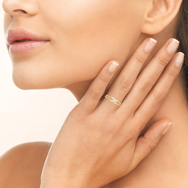 SÉLINA – Bague Plaqué Or 750 (3 MIC) & Zirconiums