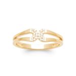 SÉLINA – Bague Plaqué Or 750 (3 MIC) & Zirconiums