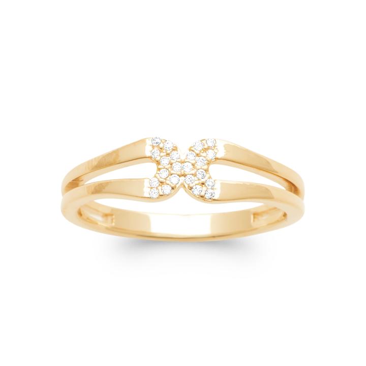 SÉLINA – Bague Plaqué Or 750 (3 MIC) & Zirconiums