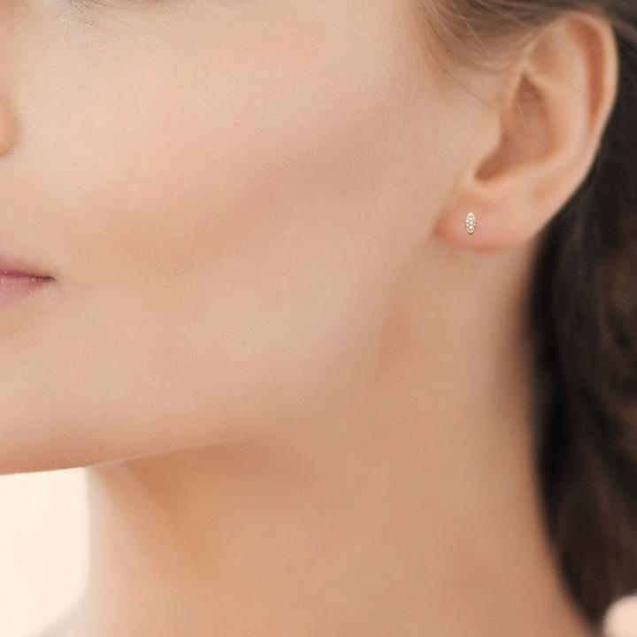 Boucles d’Oreilles LYVÉA OVA – Plaqué Or 750 (3 MIC) & Zirconiums