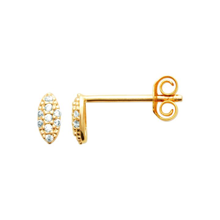 Boucles d’Oreilles LYVÉA OVA – Plaqué Or 750 (3 MIC) & Zirconiums