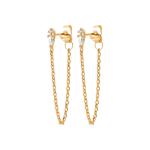 AVÉRIA – Boucles d’Oreilles Chaîne Plaqué Or 750 (3 MIC) & Zirconiums