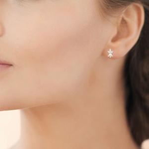 Boucles d’oreilles LYORÉA – Plaqué Or 750 (3 MIC) & Zirconiums