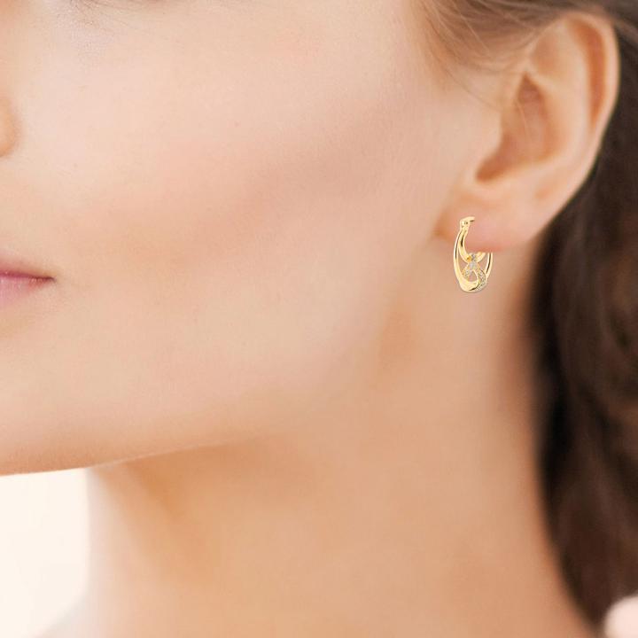 VALÉNORA – Boucles d’Oreilles Plaqué Or 750 (3 MIC) & Zirconiums