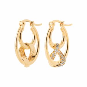 VALÉNORA – Boucles d’Oreilles Plaqué Or 750 (3 MIC) & Zirconiums
