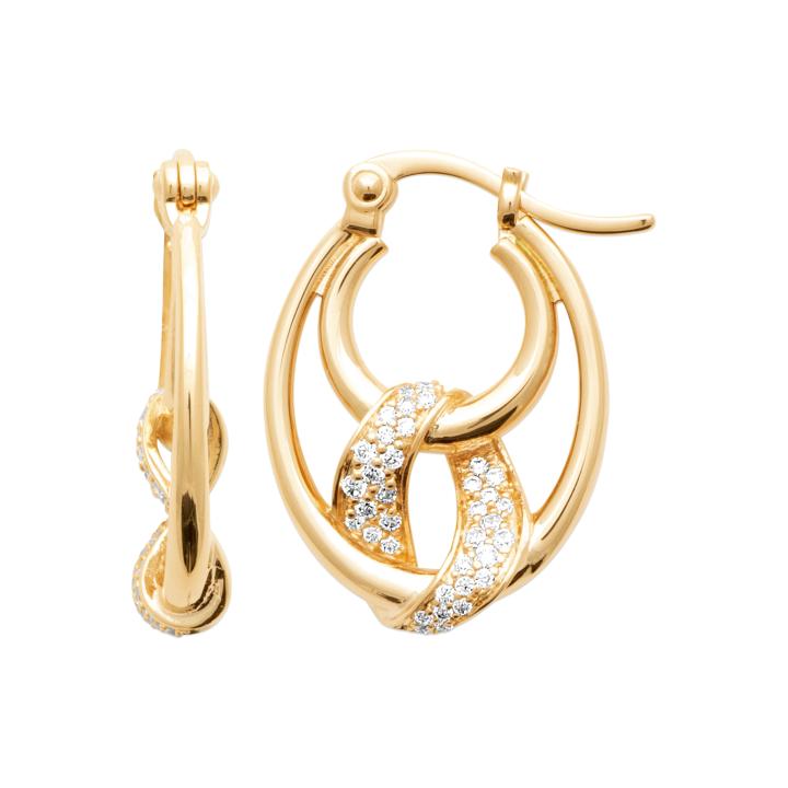 VALÉNORA – Boucles d’Oreilles Plaqué Or 750 (3 MIC) & Zirconiums